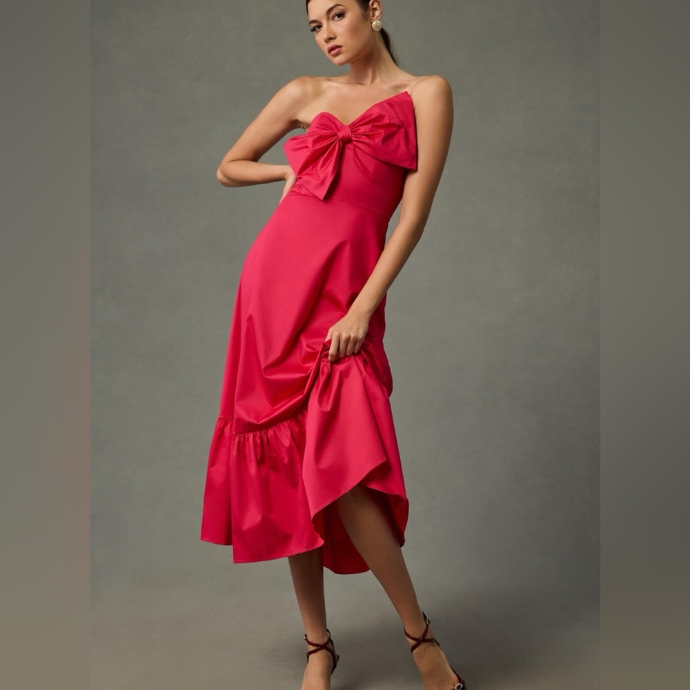 Hutch Bow Midi Dress - Magenta - size 10 NWT